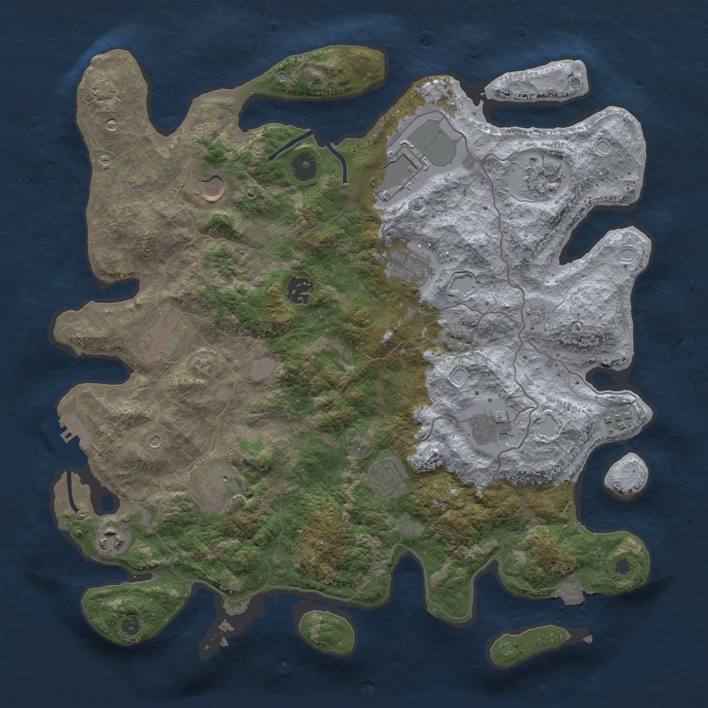 Rust Map: Procedural Map, Size: 4000, Seed: 1845315778, 18 Monuments