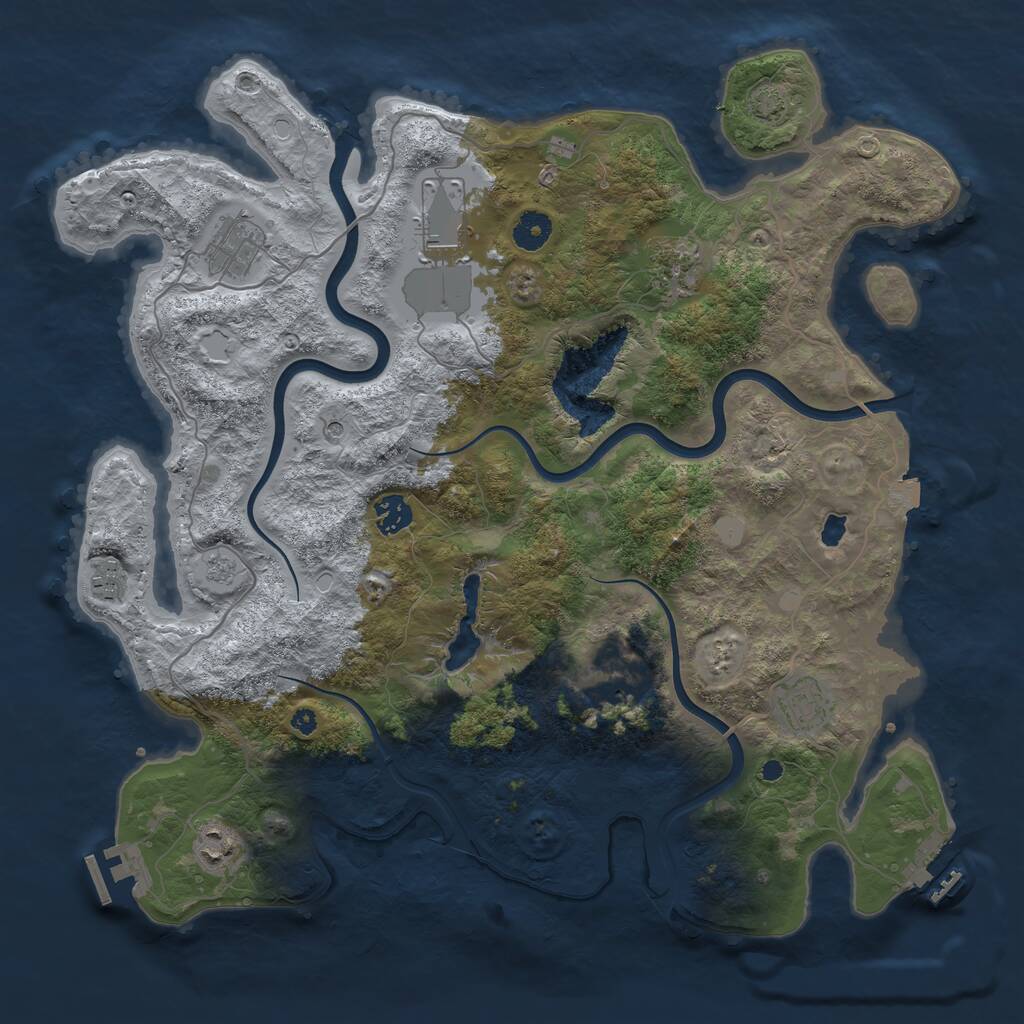 Rust Map: Procedural Map, Size: 4000, Seed: 1893938791, 14 Monuments