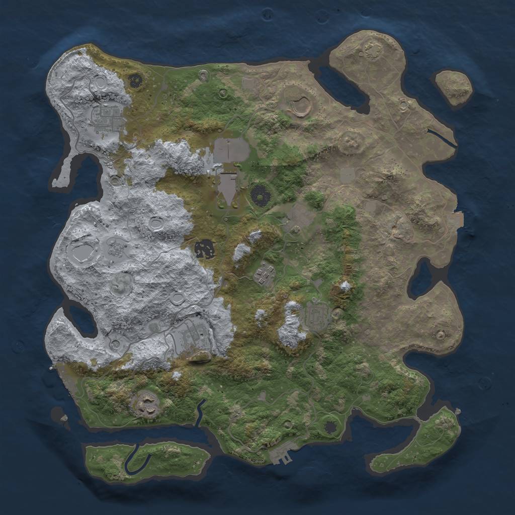 Rust Map: Procedural Map, Size: 3750, Seed: 71772860, 17 Monuments
