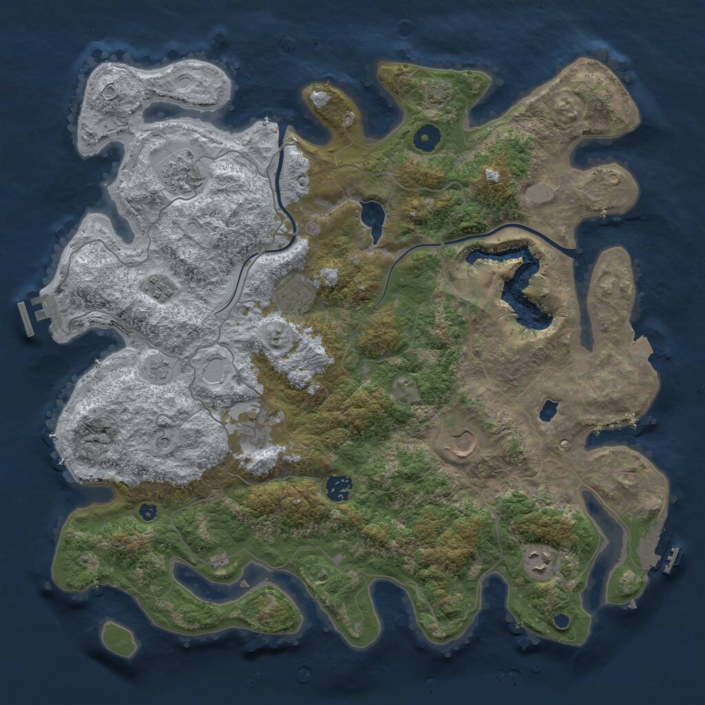 Rust Map: Procedural Map, Size: 4000, Seed: 94263, 13 Monuments