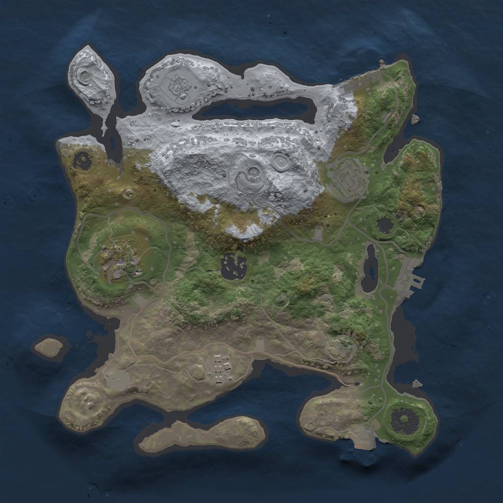 Rust Map: Procedural Map, Size: 2700, Seed: 1259180997, 12 Monuments