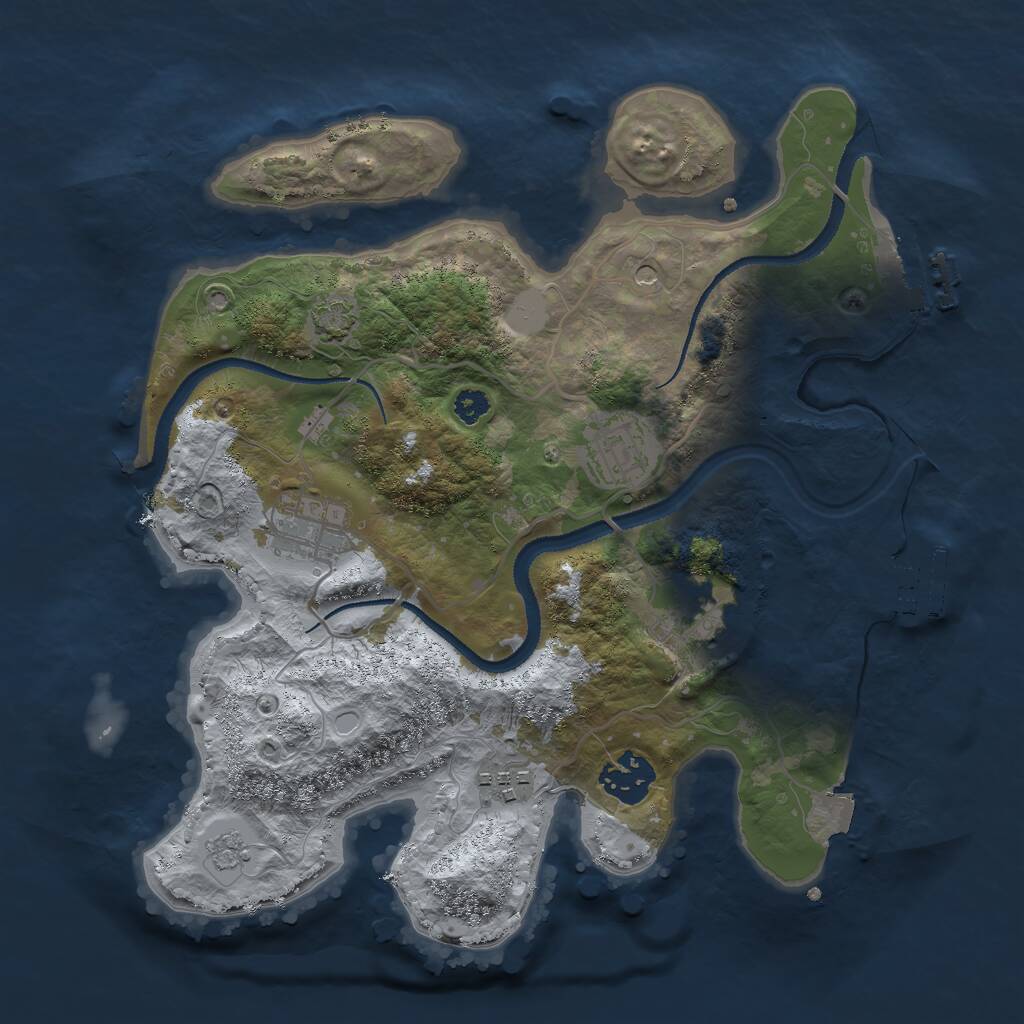 Rust Map: Procedural Map, Size: 3000, Seed: 64278, 11 Monuments