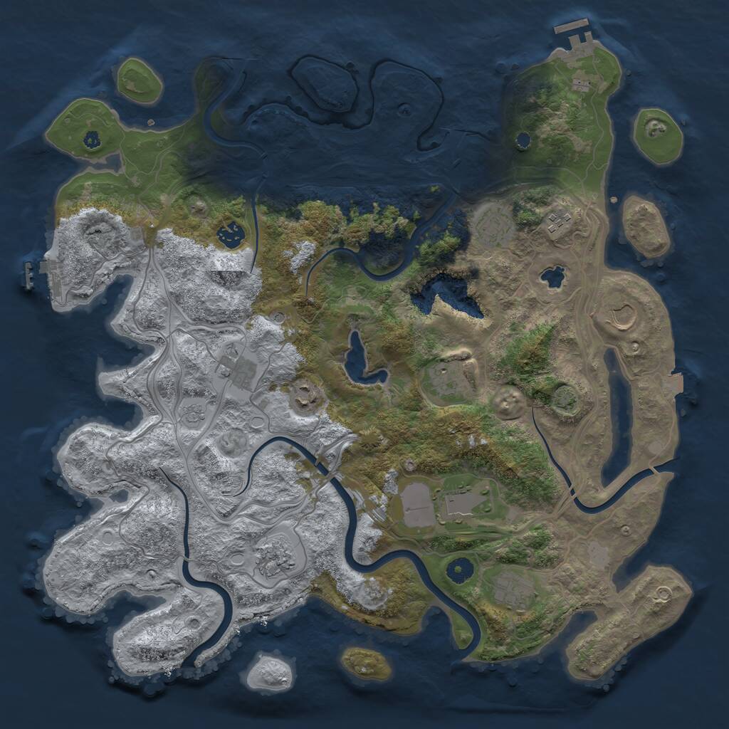 Rust Map: Procedural Map, Size: 4250, Seed: 85165906, 16 Monuments