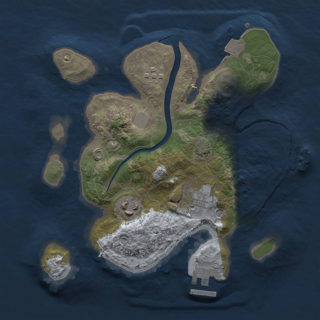 Rust Map: Procedural Map, Size: 2500, Seed: 42905203, 8 Monuments