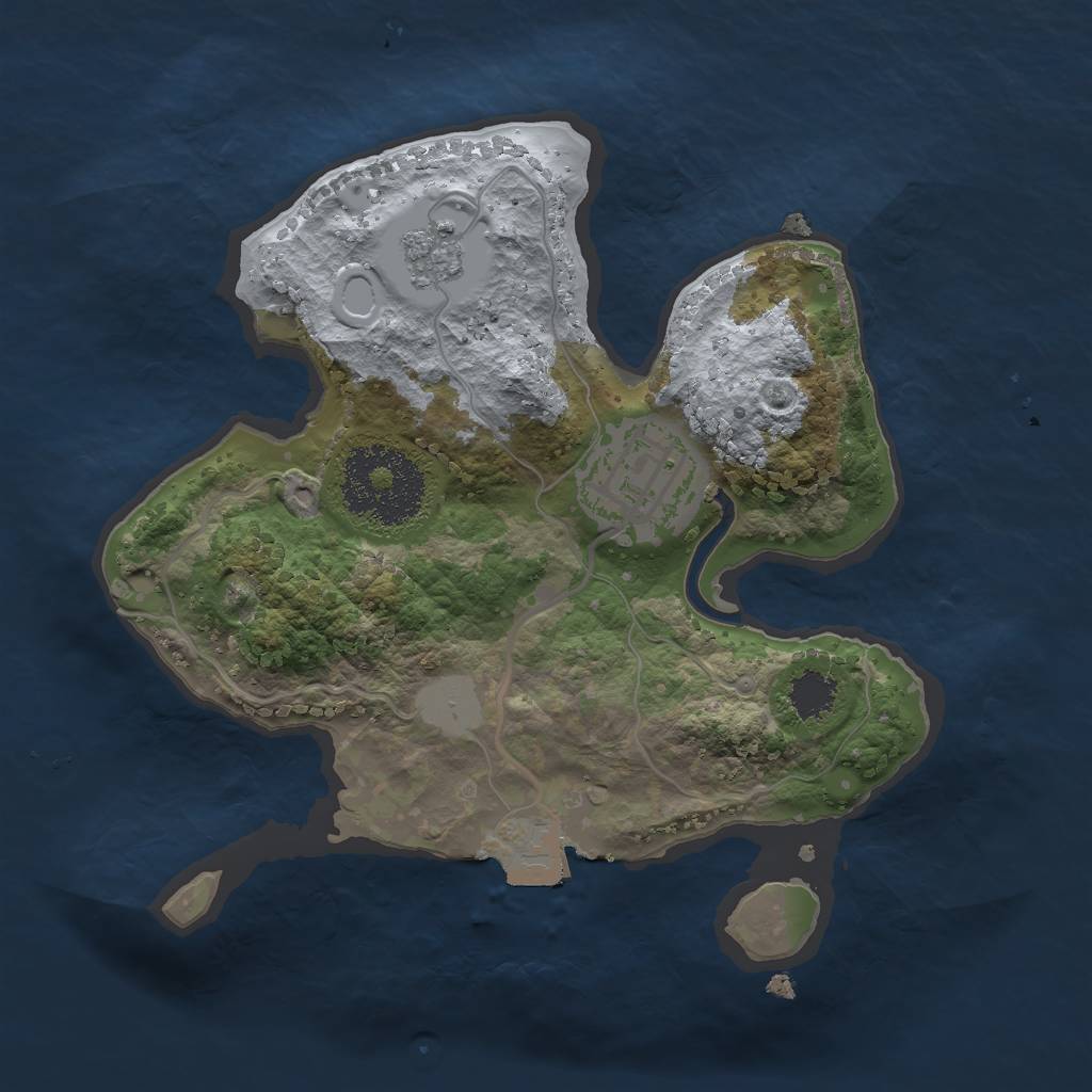 Rust Map: Procedural Map, Size: 2000, Seed: 1677565483, 5 Monuments