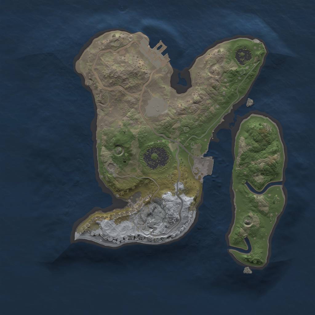 Rust Map: Procedural Map, Size: 2000, Seed: 2093707244, 4 Monuments