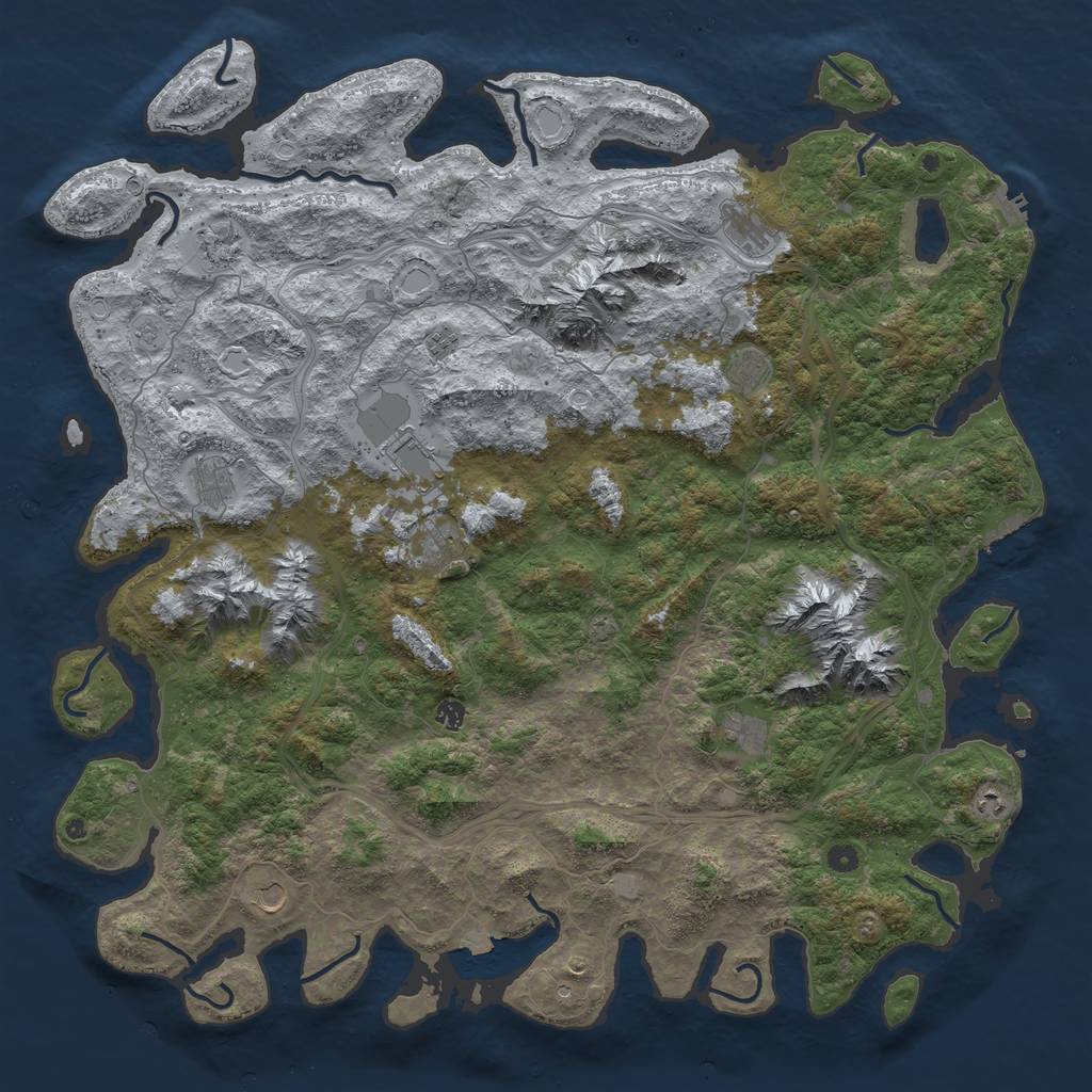 Rust Map: Procedural Map, Size: 5500, Seed: 1403373084, 19 Monuments