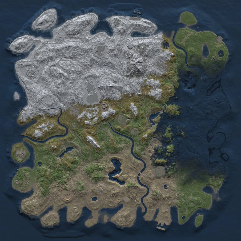 Rust Map: Procedural Map, Size: 5500, Seed: 1403373084, 17 Monuments