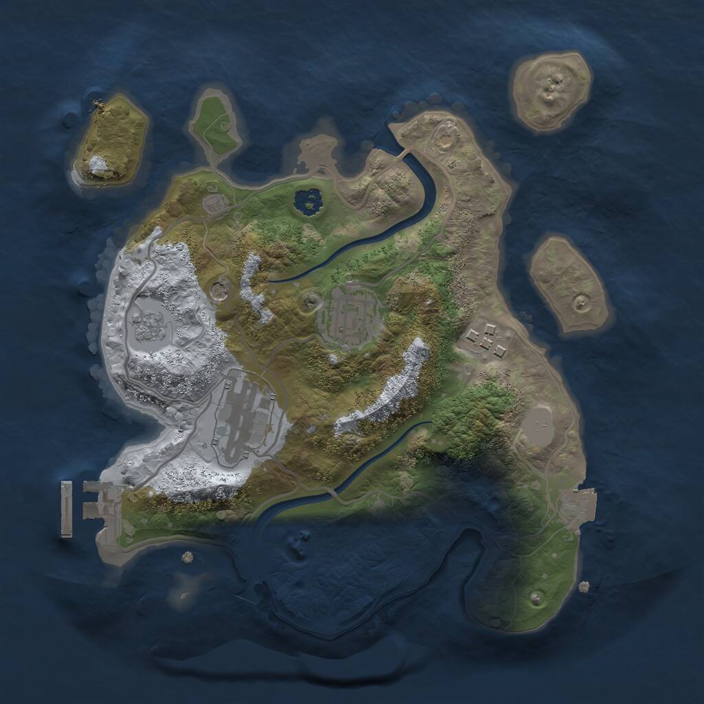 Rust Map: Procedural Map, Size: 2500, Seed: 495194660, 7 Monuments