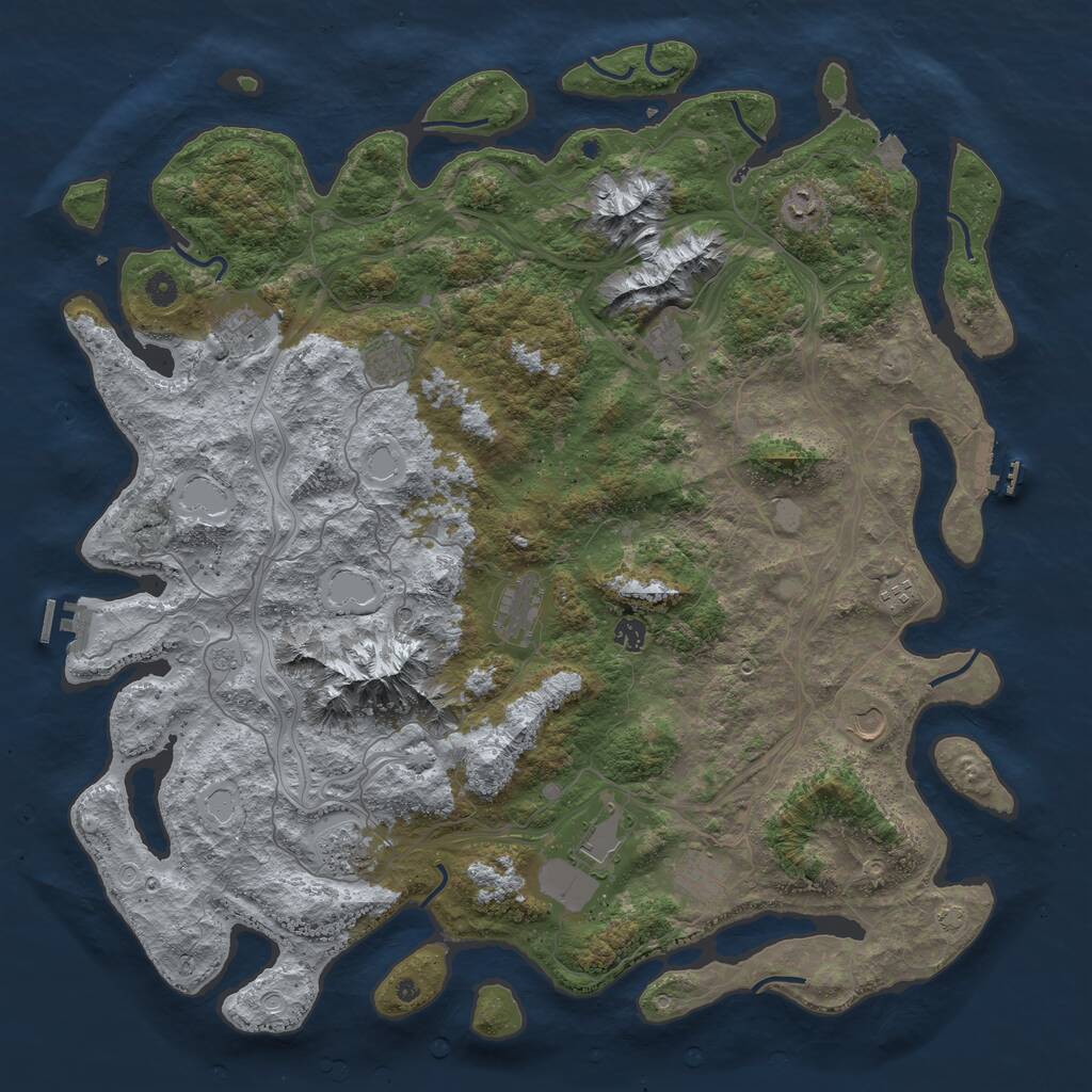 Rust Map: Procedural Map, Size: 5000, Seed: 5000000, 17 Monuments