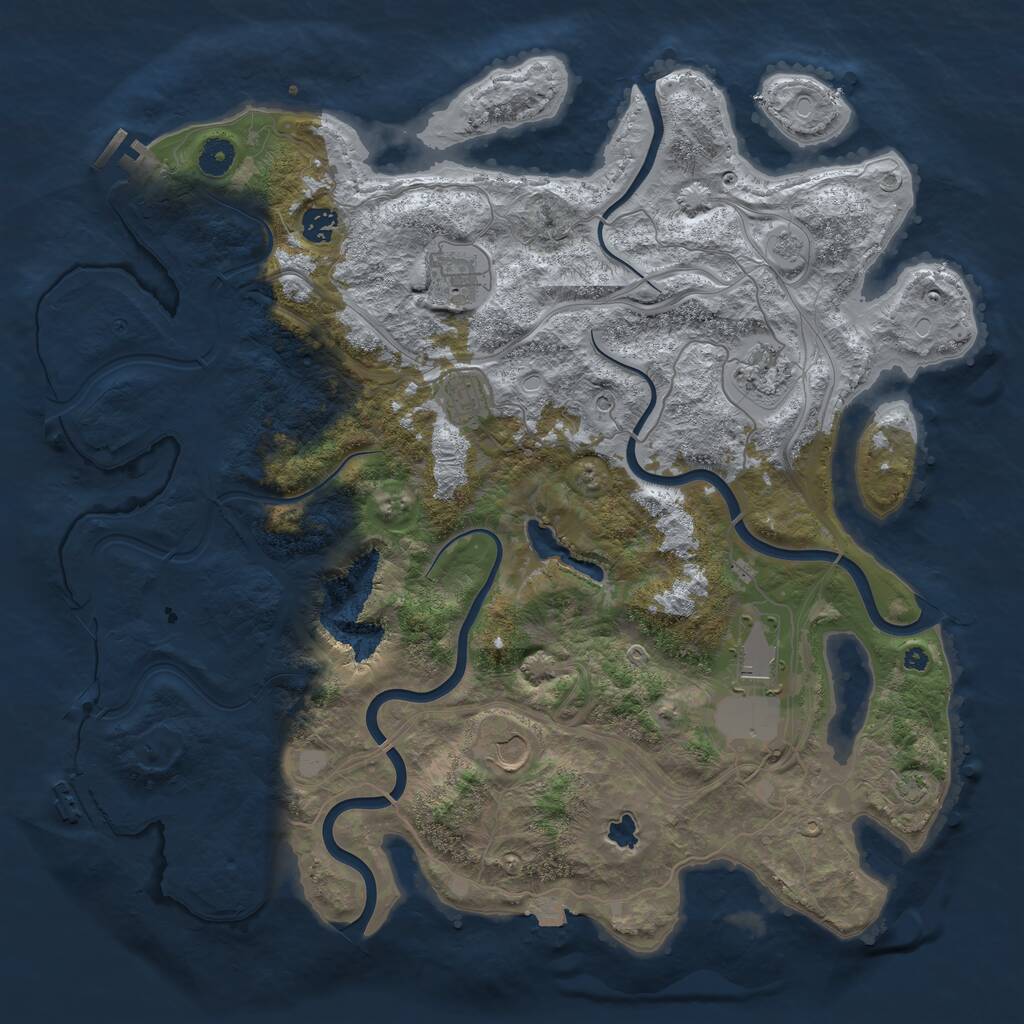 Rust Map: Procedural Map, Size: 4250, Seed: 17141643, 12 Monuments