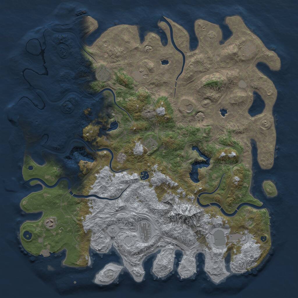 Rust Map: Procedural Map, Size: 5000, Seed: 537979183, 16 Monuments