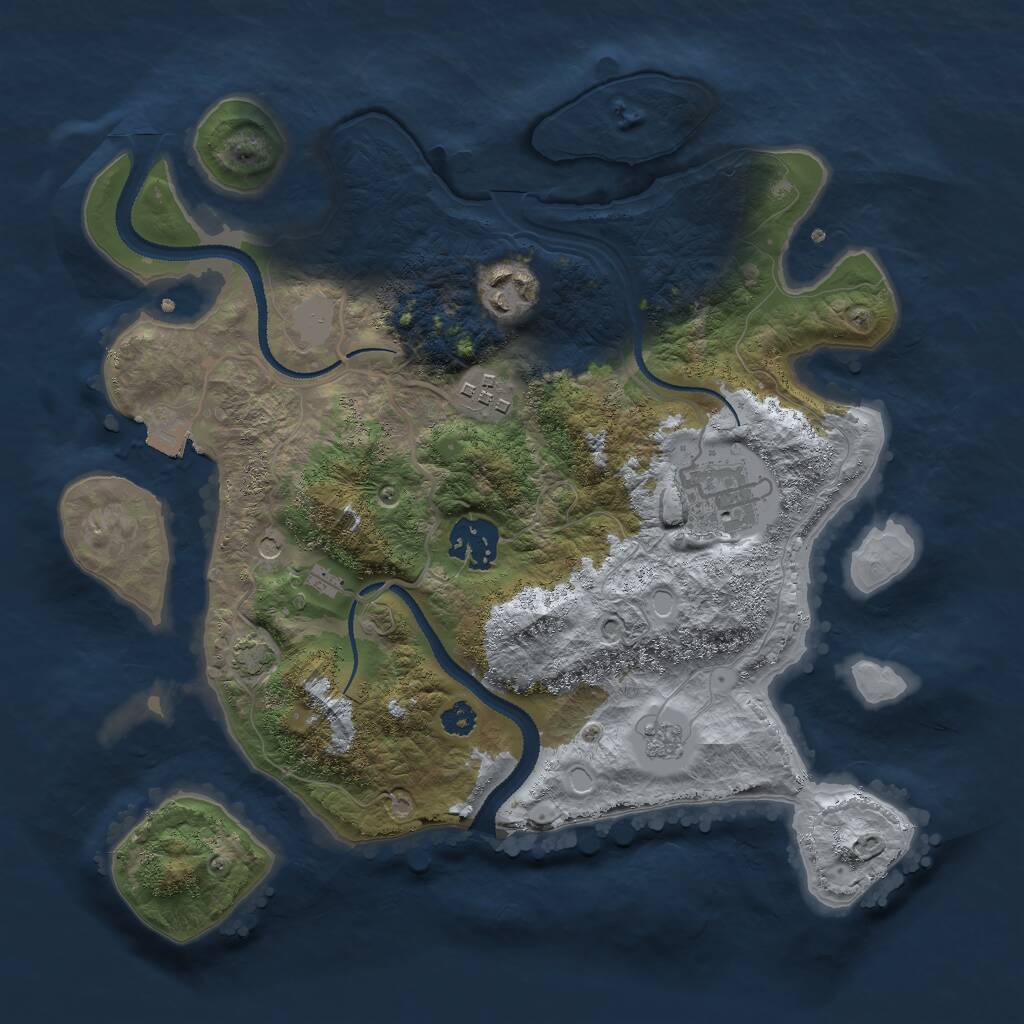 Rust Map: Procedural Map, Size: 3000, Seed: 267179532, 8 Monuments