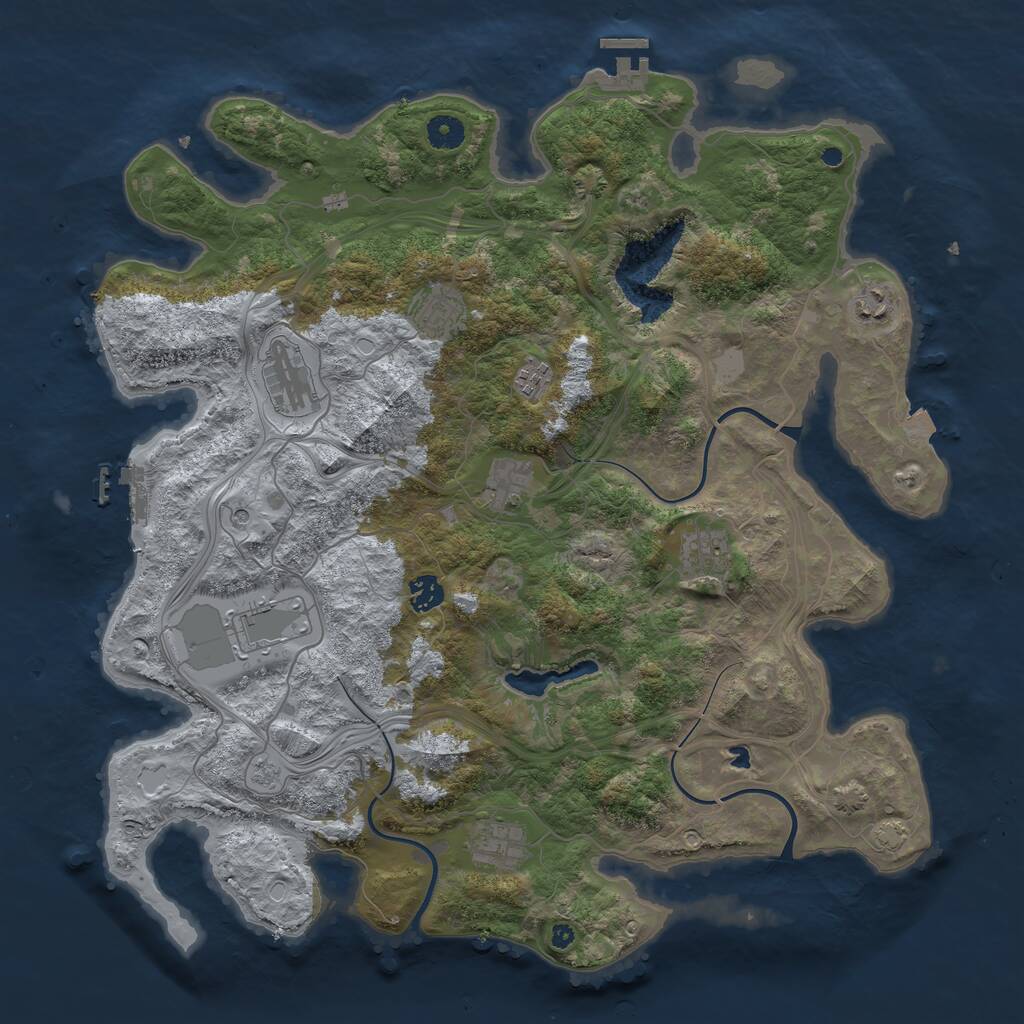 Rust Map: Procedural Map, Size: 4250, Seed: 528301870, 15 Monuments
