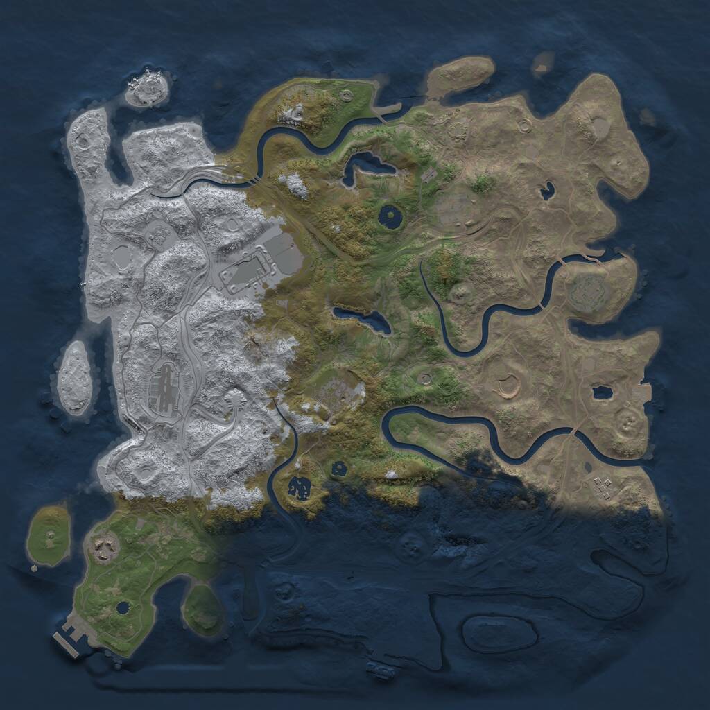 Rust Map: Procedural Map, Size: 4500, Seed: 7842, 15 Monuments