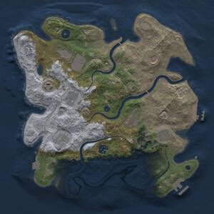 Thumbnail Rust Map: Procedural Map, Size: 3500, Seed: 723482345, 16 Monuments