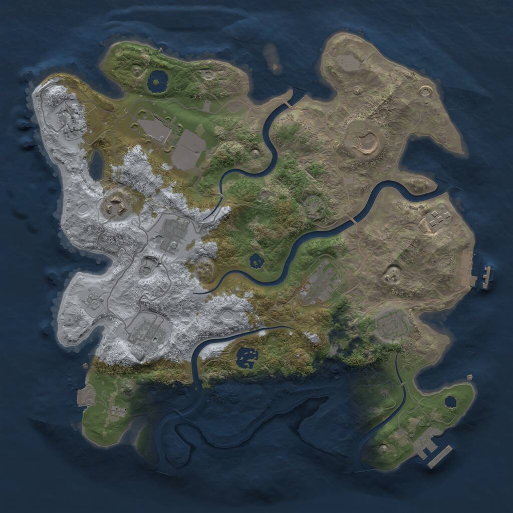 Rust Map: Procedural Map, Size: 3500, Seed: 723482345, 16 Monuments
