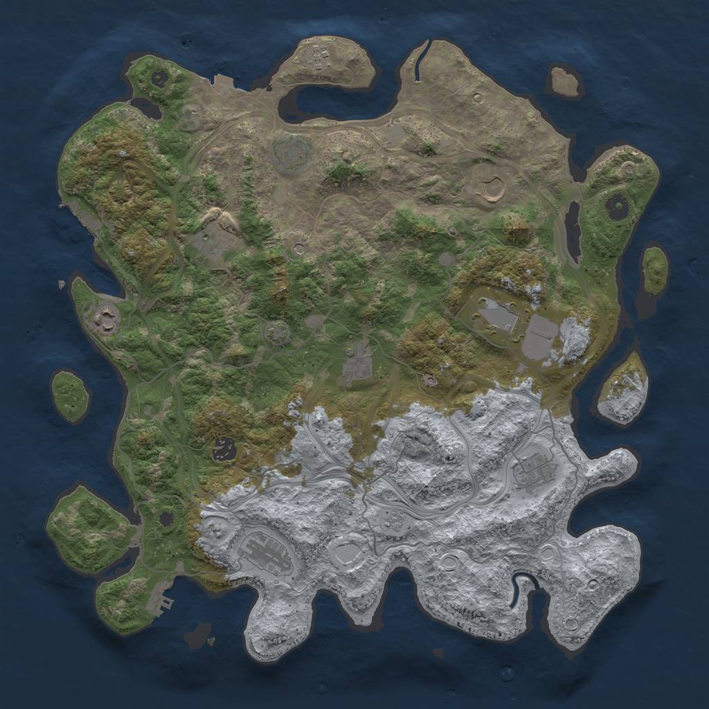 Rust Map: Procedural Map, Size: 4250, Seed: 1769922771, 18 Monuments