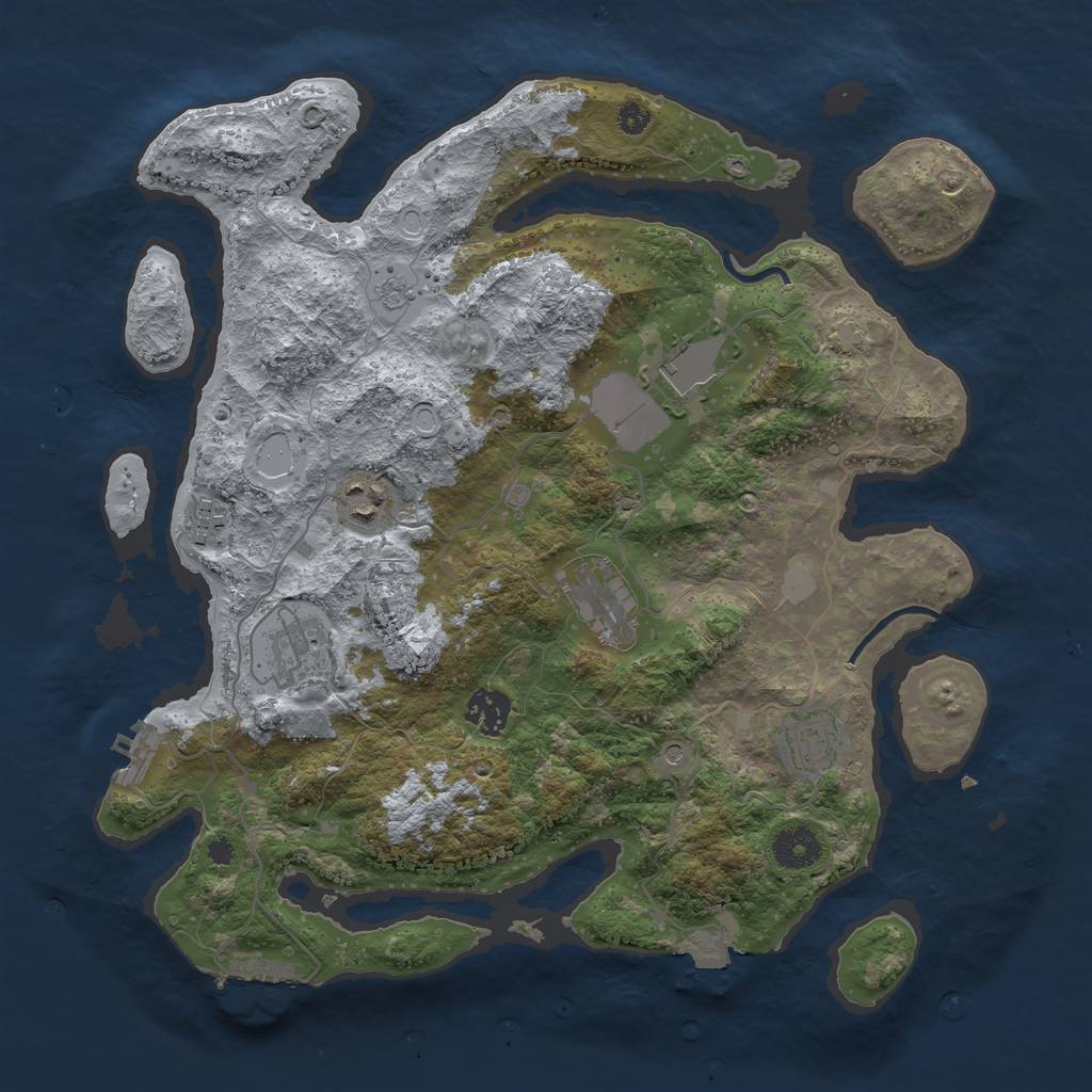 Rust Map: Procedural Map, Size: 3600, Seed: 11903, 15 Monuments