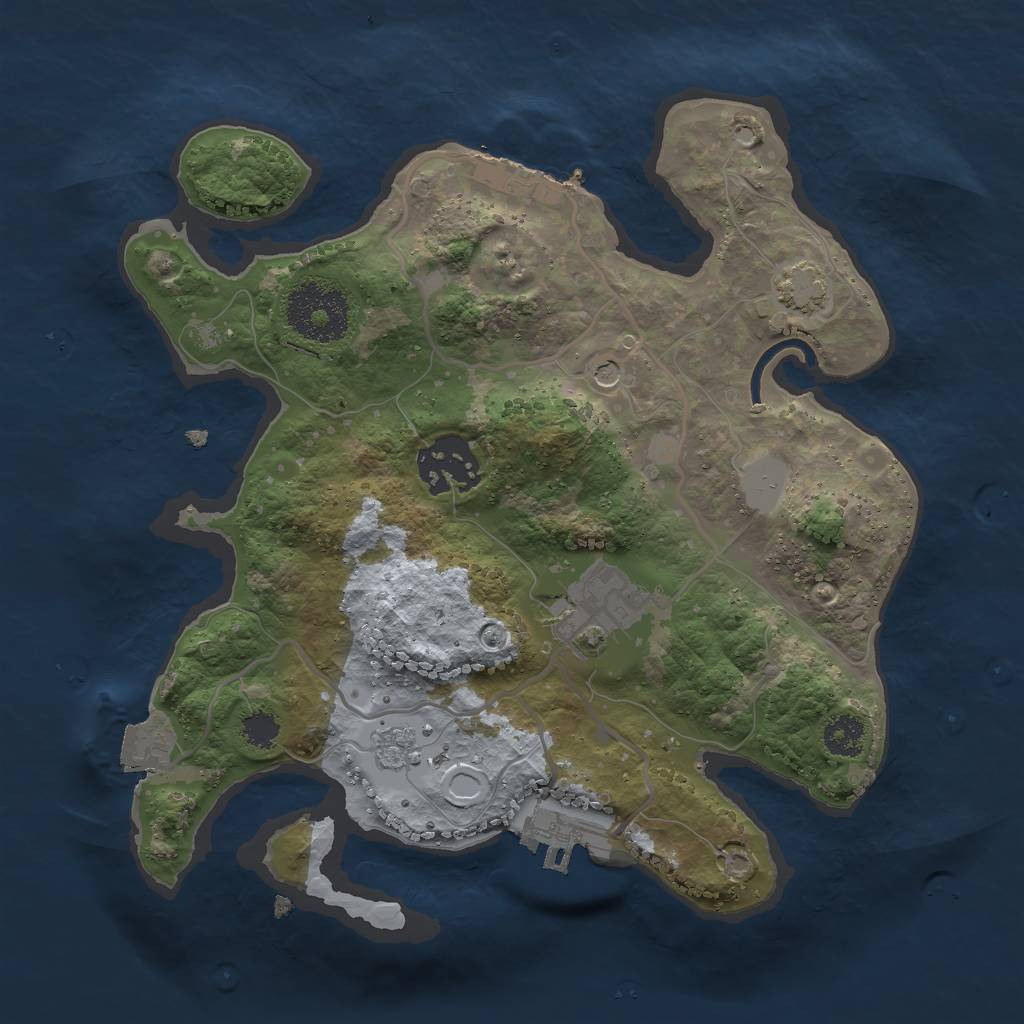 Rust Map: Procedural Map, Size: 2500, Seed: 179590249, 10 Monuments