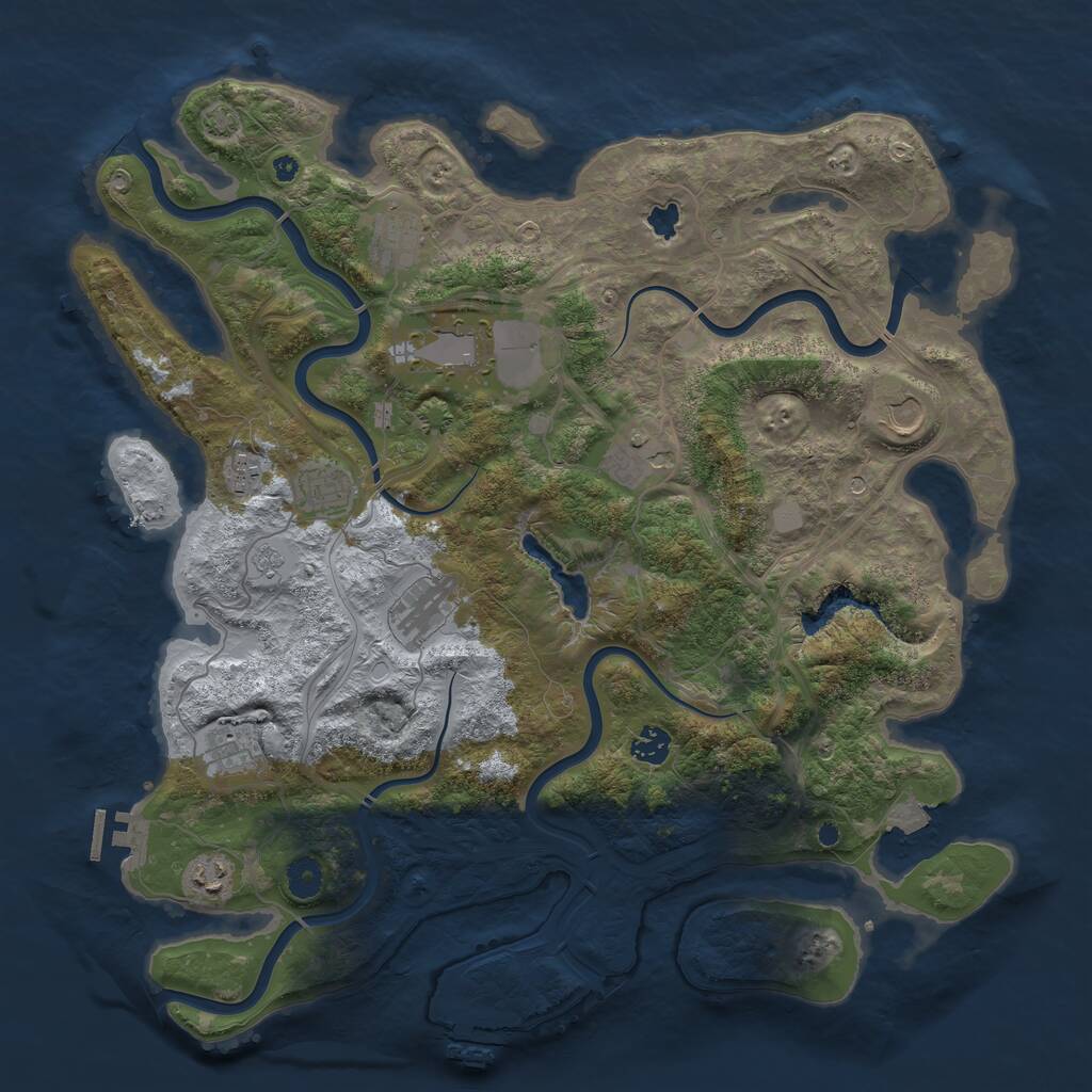 Rust Map: Procedural Map, Size: 4250, Seed: 1187338715, 16 Monuments