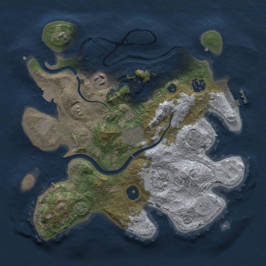 Rust Map: Procedural Map, Size: 3000, Seed: 1333237400, 10 Monuments