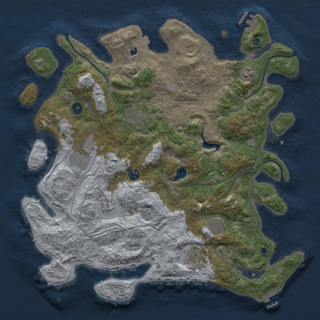 Rust Map: Procedural Map, Size: 4250, Seed: 2051078049, 15 Monuments