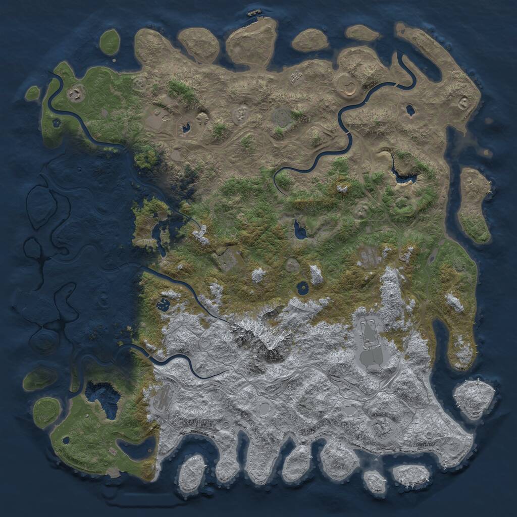 Rust Map: Procedural Map, Size: 6000, Seed: 1539382665, 17 Monuments