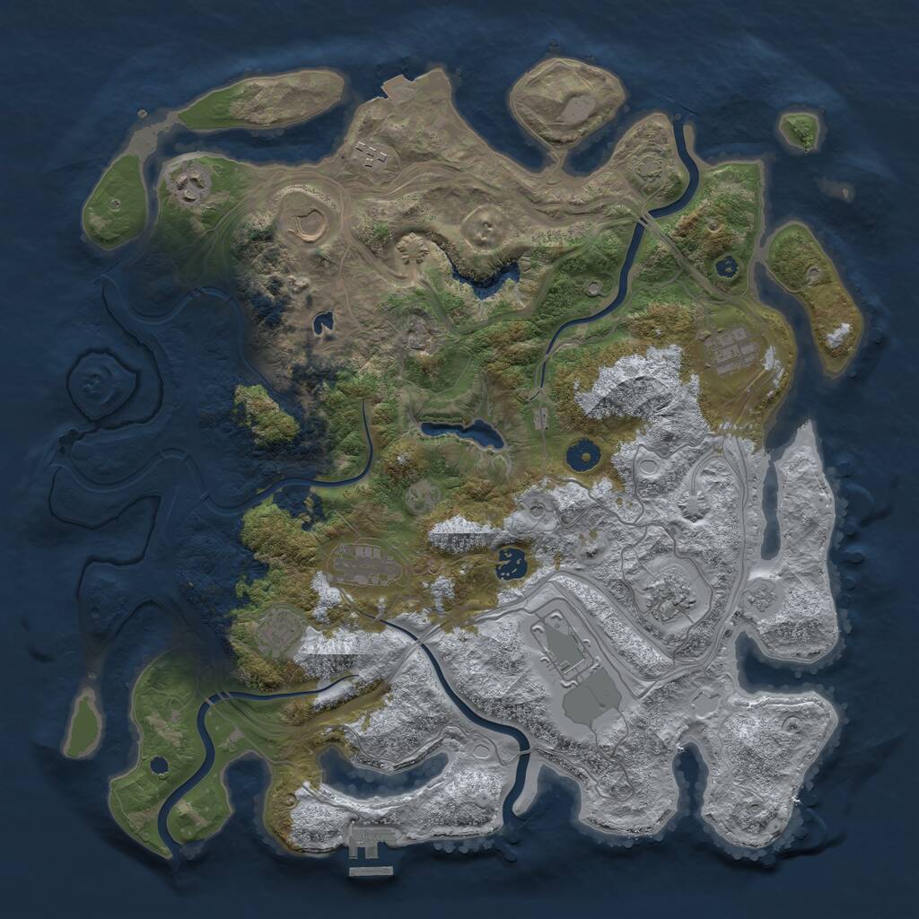 Rust Map: Procedural Map, Size: 4250, Seed: 123643351, 14 Monuments
