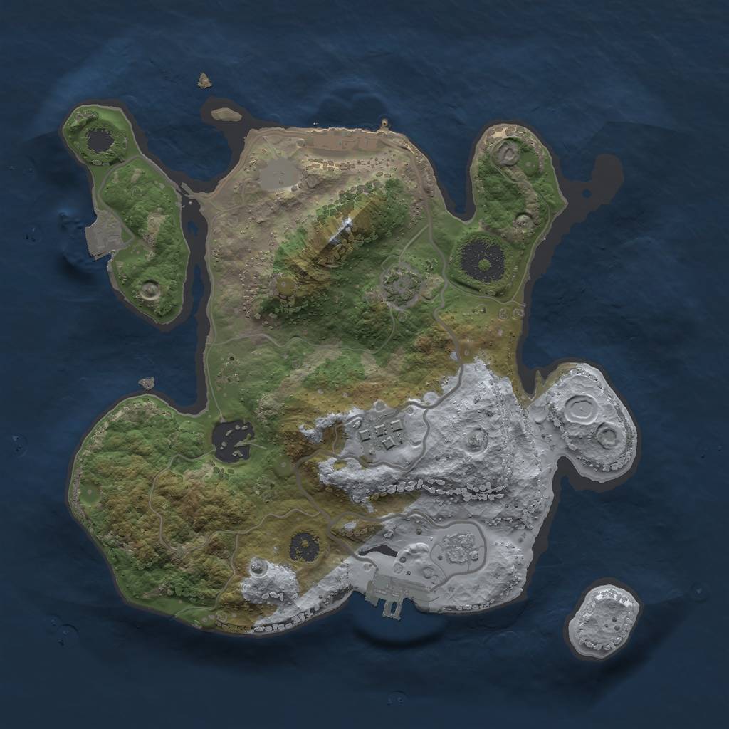 Rust Map: Procedural Map, Size: 2500, Seed: 29041975, 9 Monuments