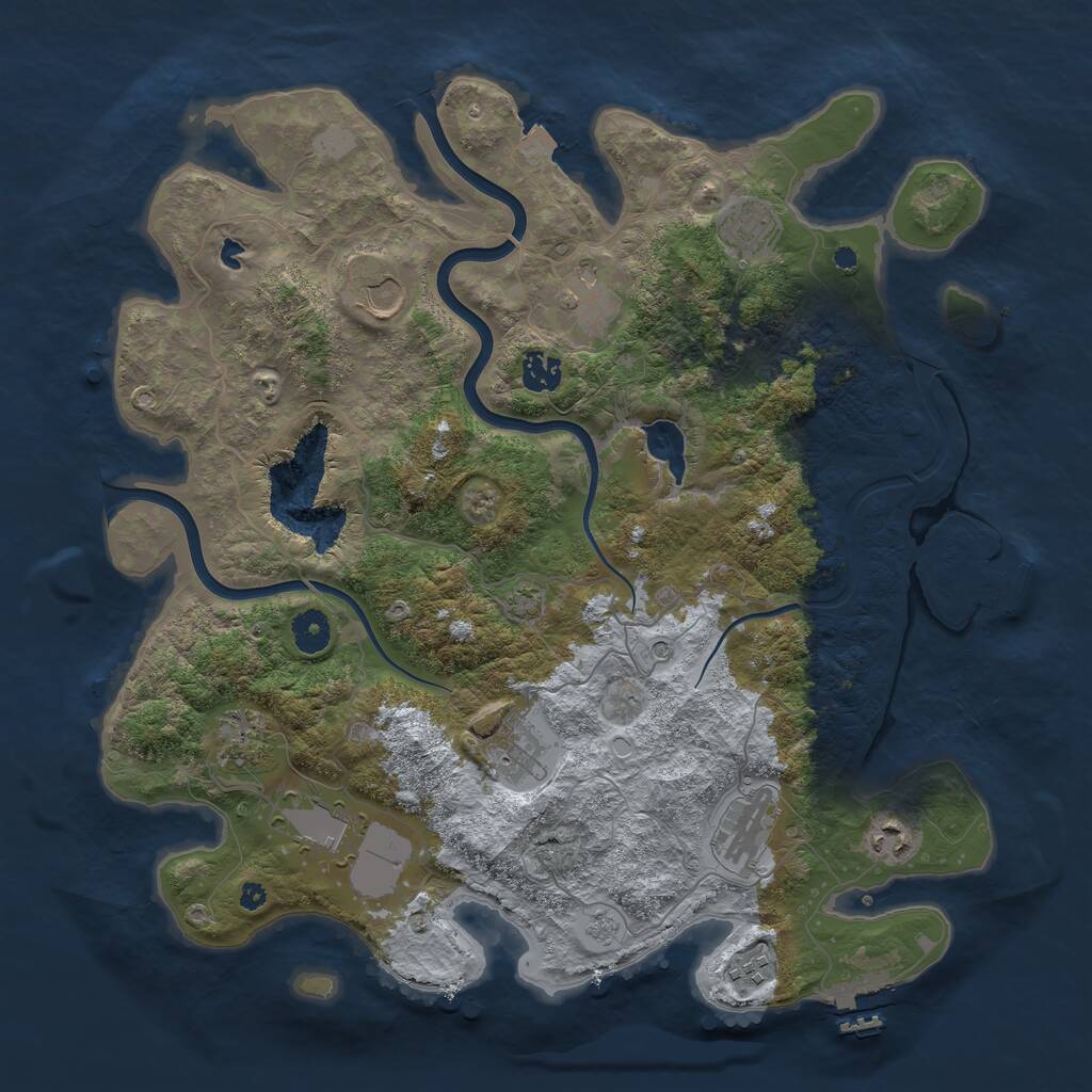 Rust Map: Procedural Map, Size: 4000, Seed: 129376315, 16 Monuments