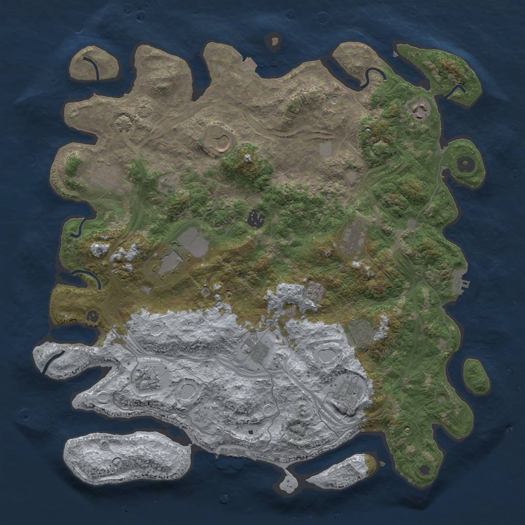 Rust Map: Procedural Map, Size: 4500, Seed: 1023892603, 19 Monuments