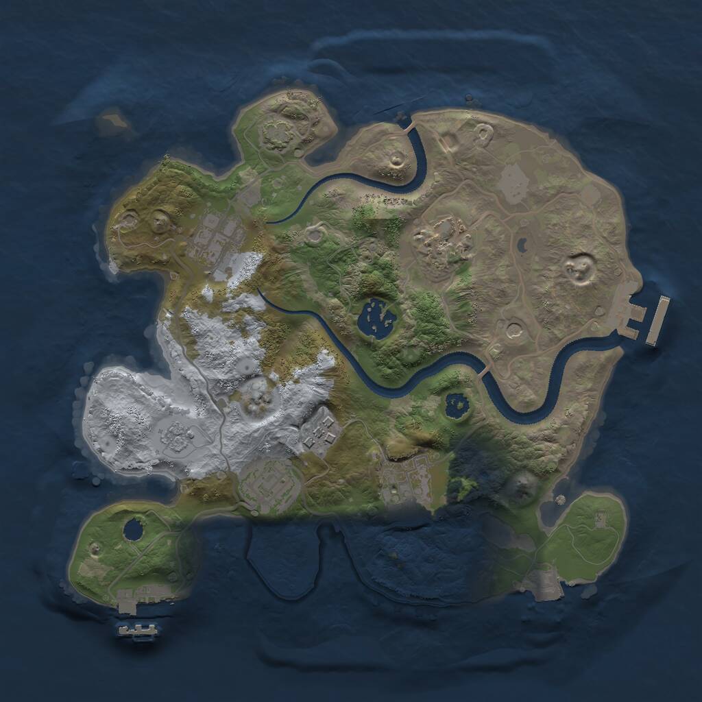 Rust Map: Procedural Map, Size: 2800, Seed: 1223995432, 12 Monuments