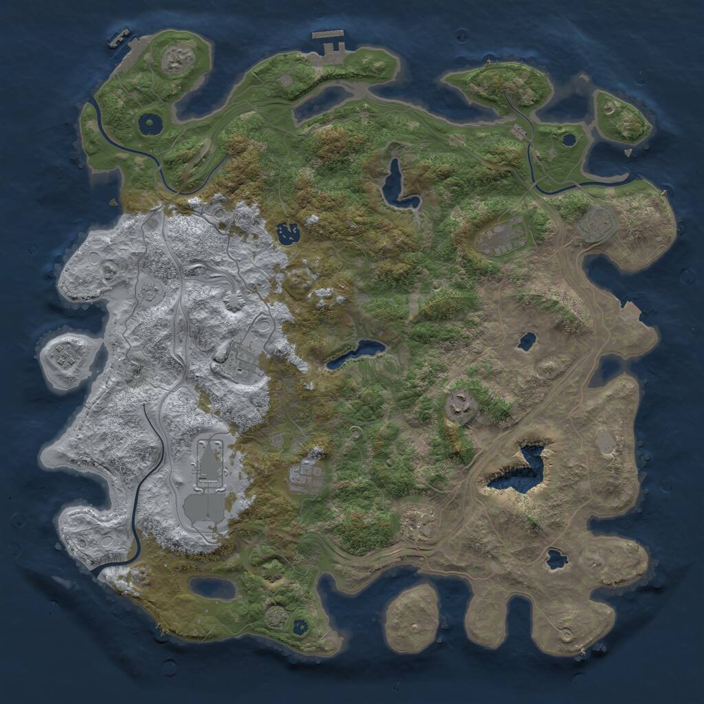 Rust Map: Procedural Map, Size: 4500, Seed: 1171262346, 15 Monuments