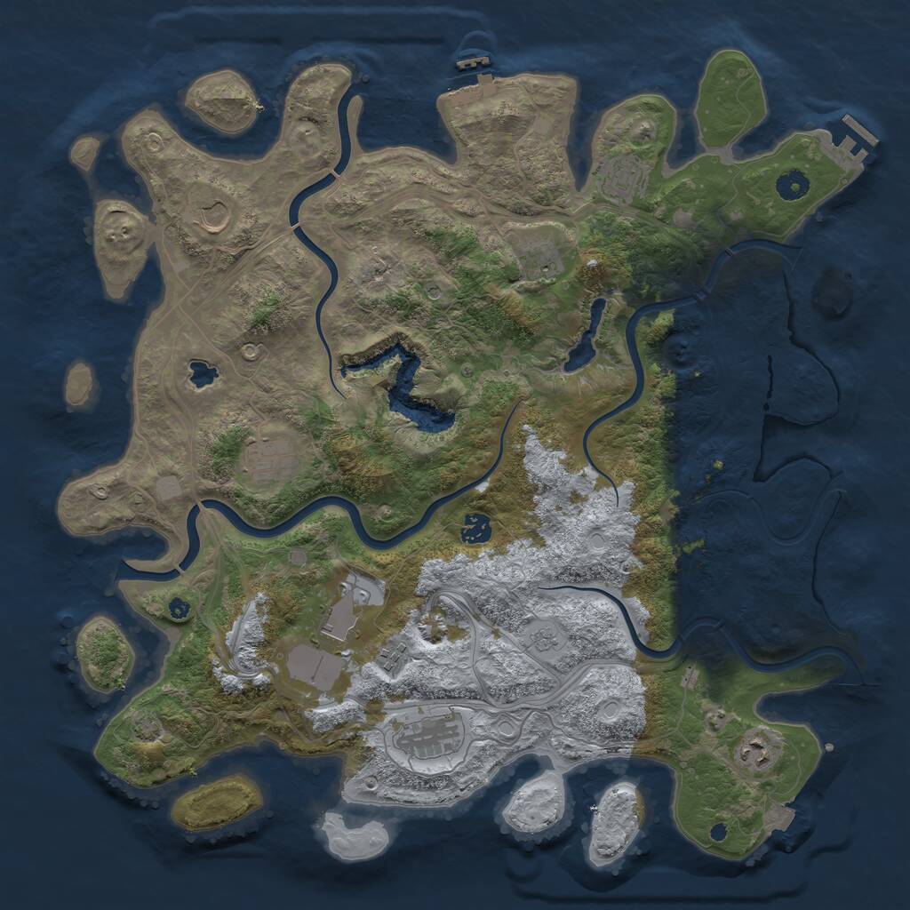 Rust Map: Procedural Map, Size: 4350, Seed: 115483590, 15 Monuments