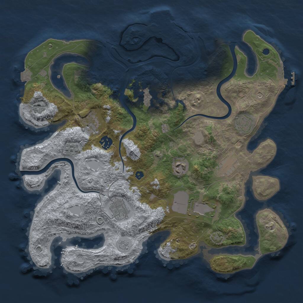 Rust Map: Procedural Map, Size: 3600, Seed: 37862338, 15 Monuments