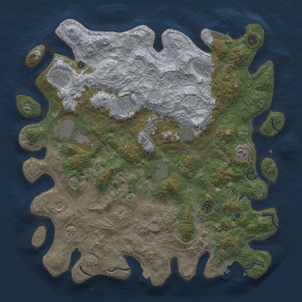 Rust Map: Procedural Map, Size: 4500, Seed: 85899, 19 Monuments