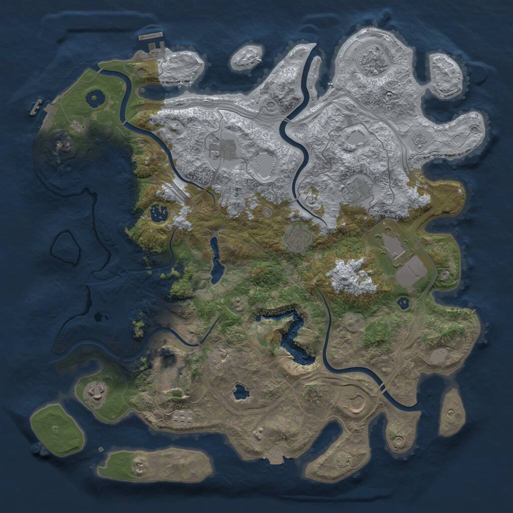 Rust Map: Procedural Map, Size: 4250, Seed: 391992466, 16 Monuments