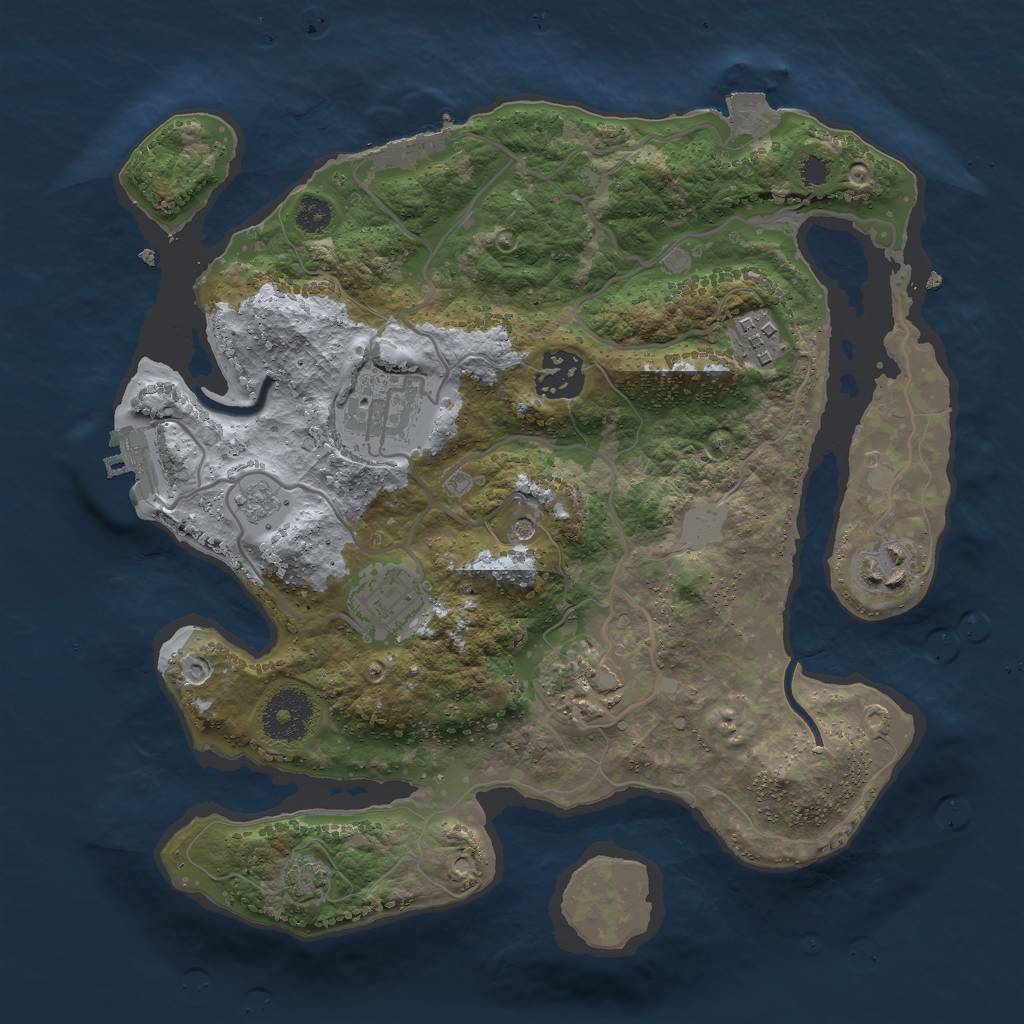 Rust Map: Procedural Map, Size: 3000, Seed: 1274579129, 14 Monuments