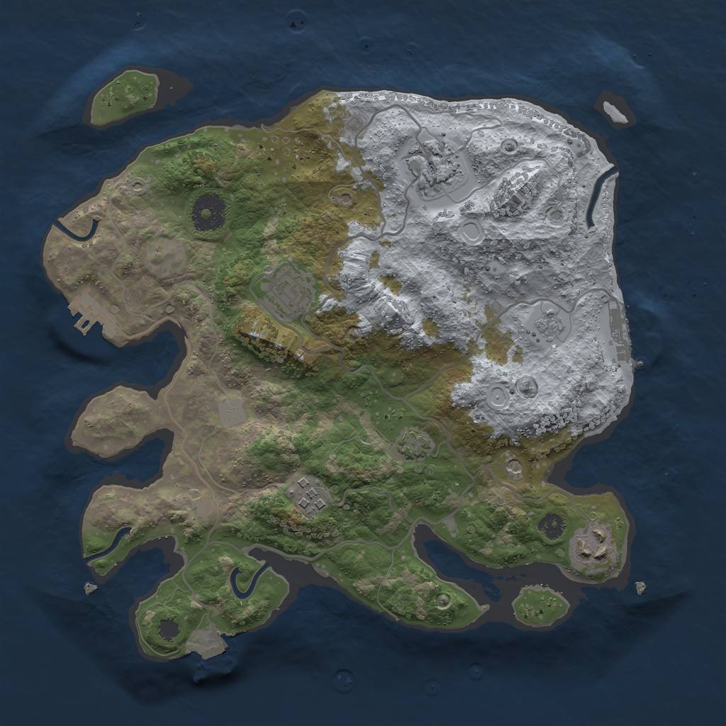 Rust Map: Procedural Map, Size: 3000, Seed: 1380367284, 12 Monuments