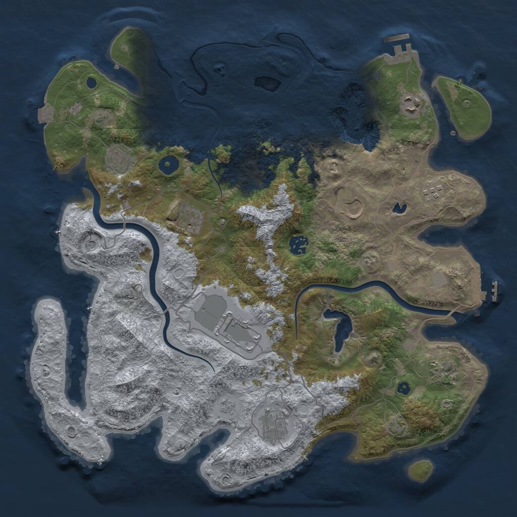 Rust Map: Procedural Map, Size: 4000, Seed: 1538592776, 15 Monuments