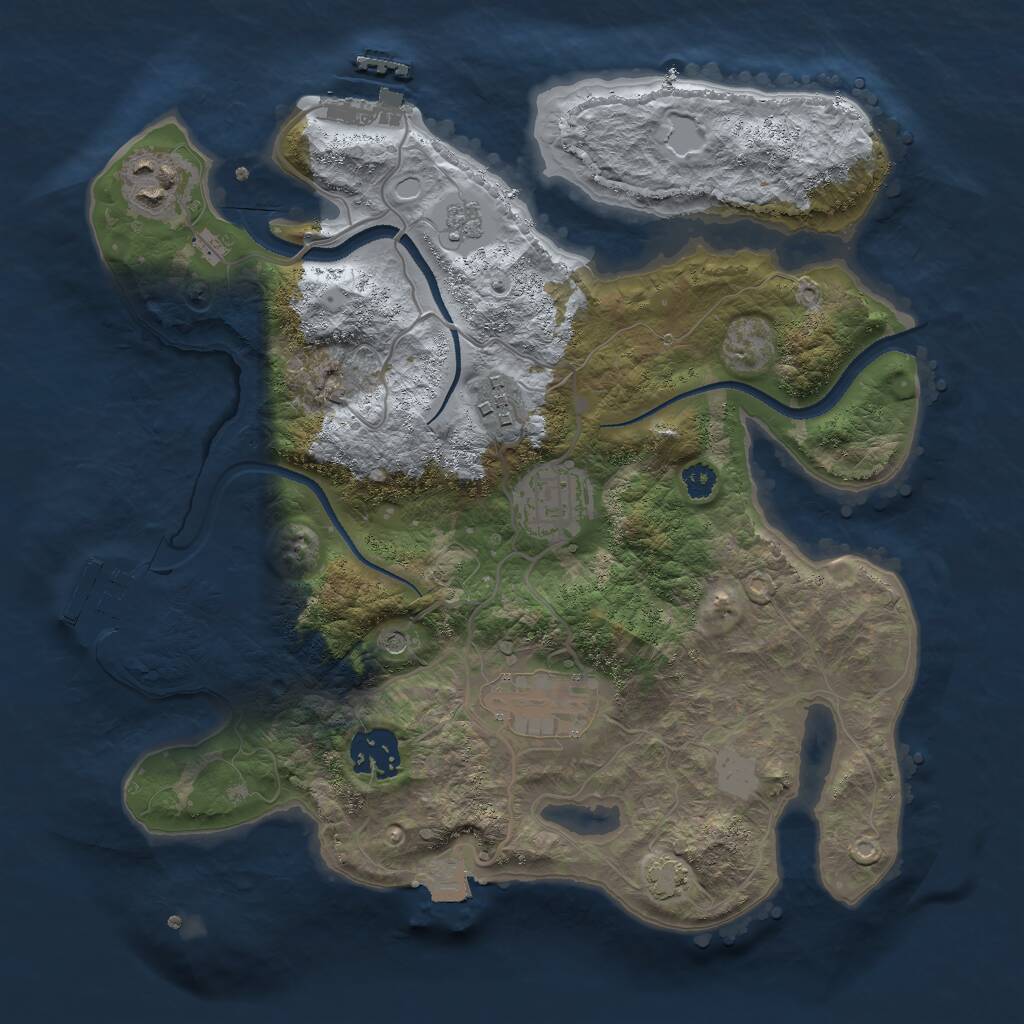 Rust Map: Procedural Map, Size: 3000, Seed: 281234, 11 Monuments
