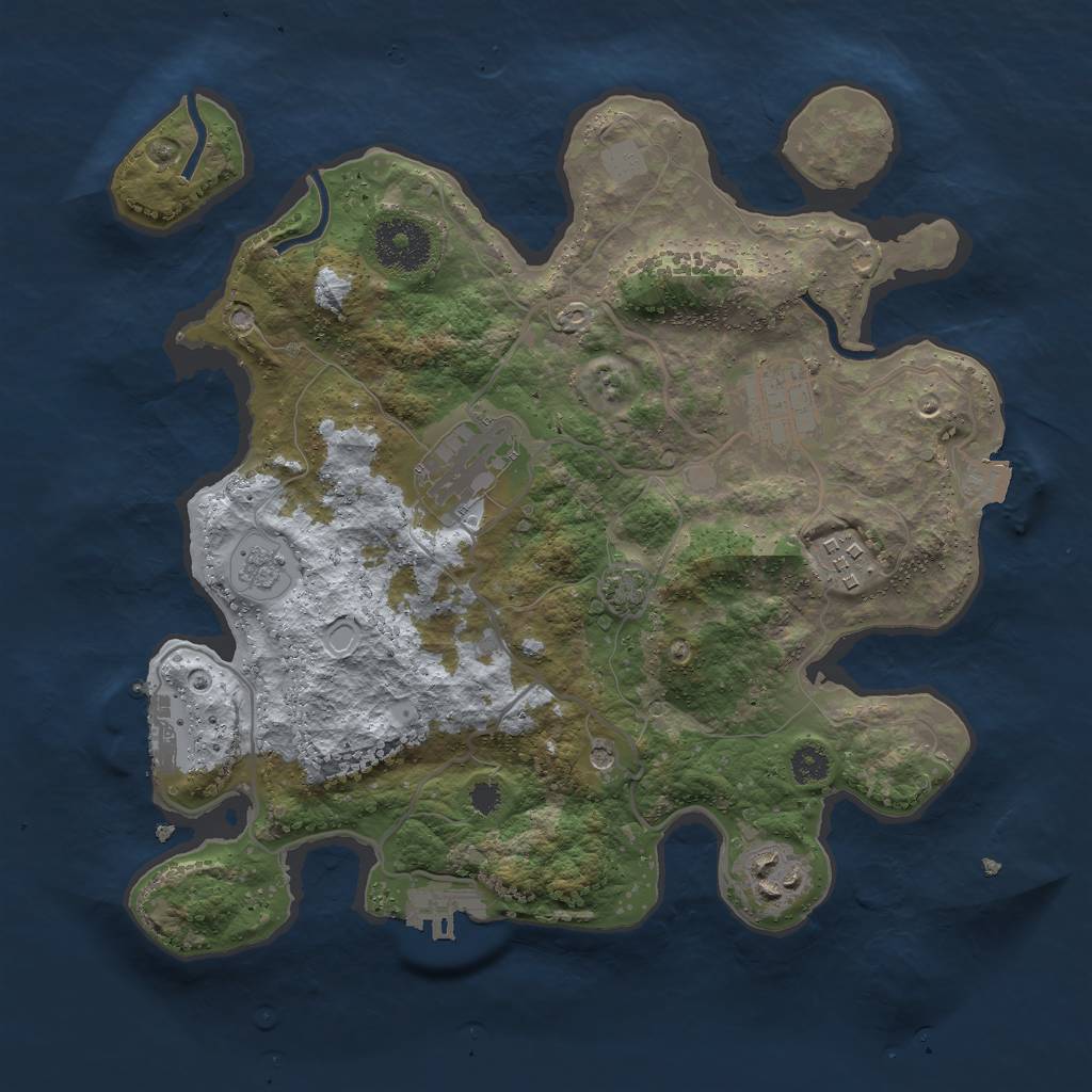 Rust Map: Procedural Map, Size: 3000, Seed: 91111774, 12 Monuments