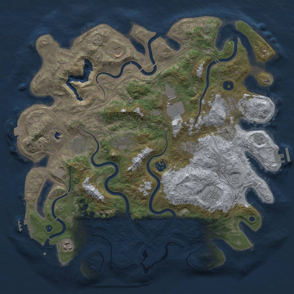 Rust Map: Procedural Map, Size: 4250, Seed: 1943413967, 16 Monuments