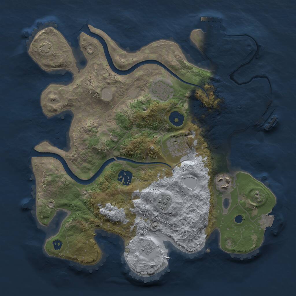 Rust Map: Procedural Map, Size: 3000, Seed: 331958663, 10 Monuments