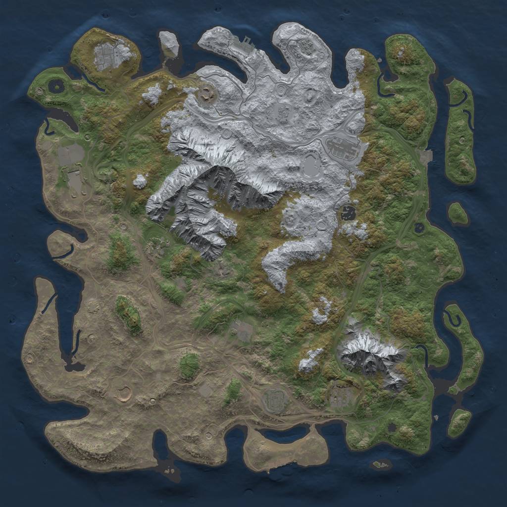 Rust Map: Procedural Map, Size: 5000, Seed: 1013507798, 19 Monuments