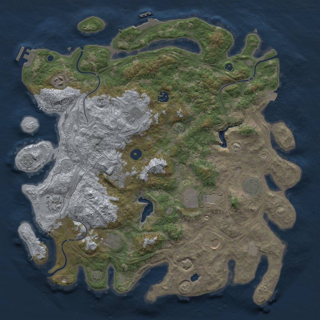 Rust Map: Procedural Map, Size: 4300, Seed: 19052, 16 Monuments