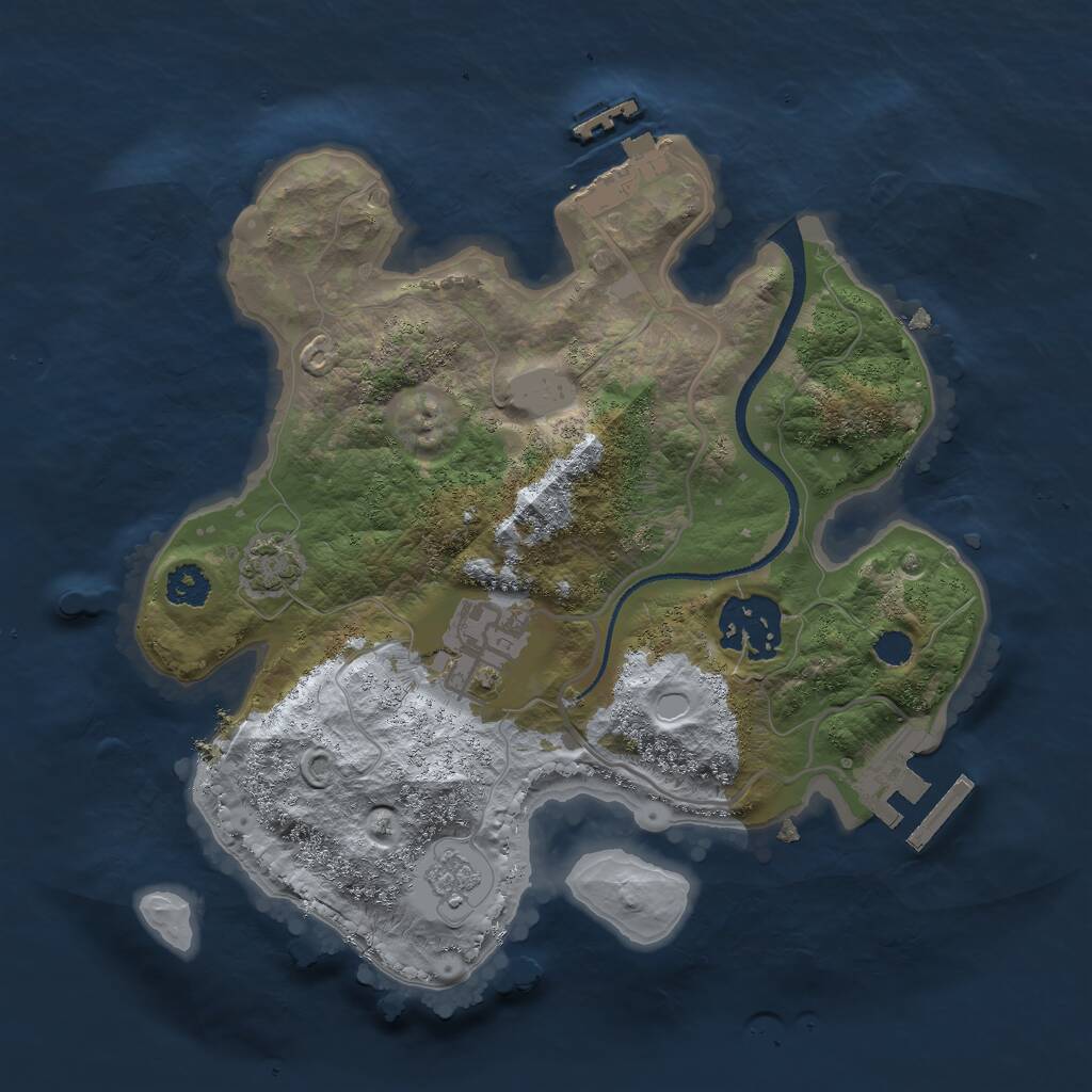 Rust Map: Procedural Map, Size: 2500, Seed: 315578965, 7 Monuments