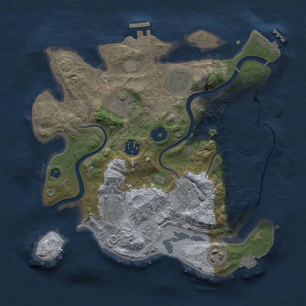 Rust Map: Procedural Map, Size: 3000, Seed: 6987513, 11 Monuments