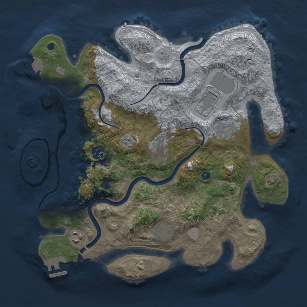 Rust Map: Procedural Map, Size: 3500, Seed: 6515199, 13 Monuments